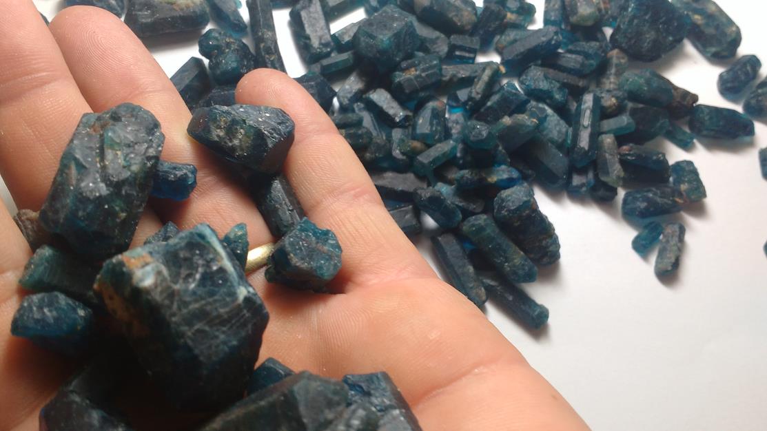 Stones from Uruguay - Raw Blue Apatite