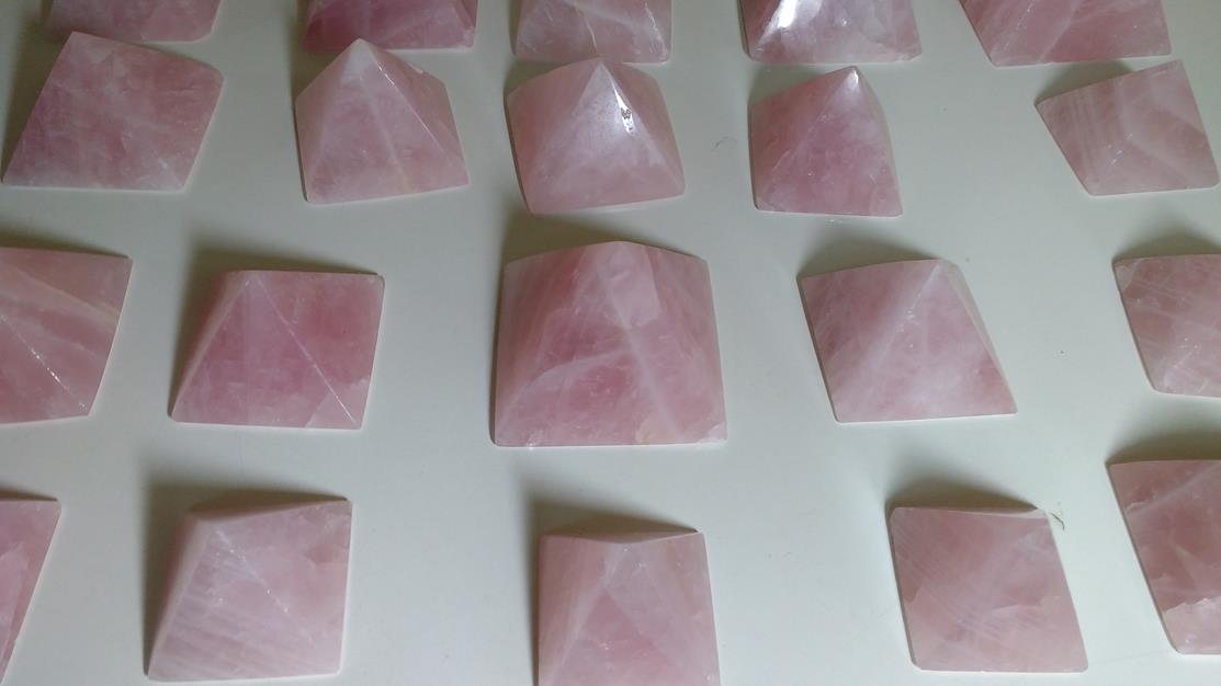 Stones from Uruguay - Natural Rose Quartz Crystal Pyramids