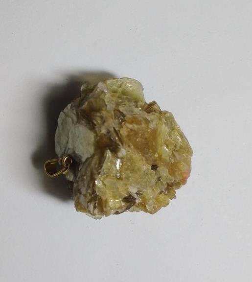 Stones from Uruguay - Rough Golden Mica Pendant with Plated Bail
