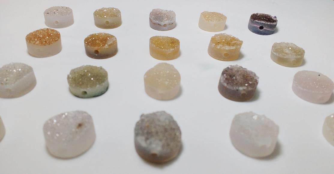 Stones from Uruguay - Round Druzy with 2mm Drill Hole for Beads, 10mm