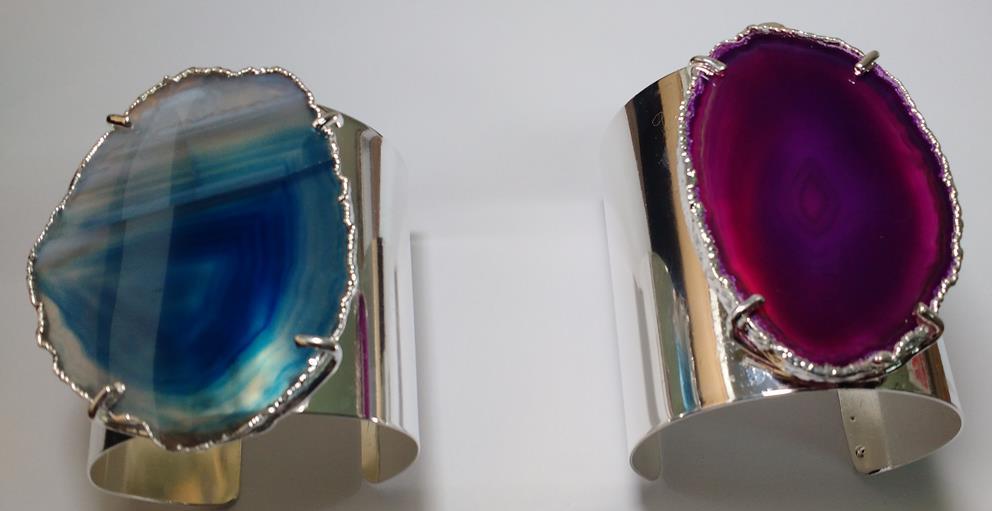 Stones from Uruguay - Agate Slices Cuff Bracelets
