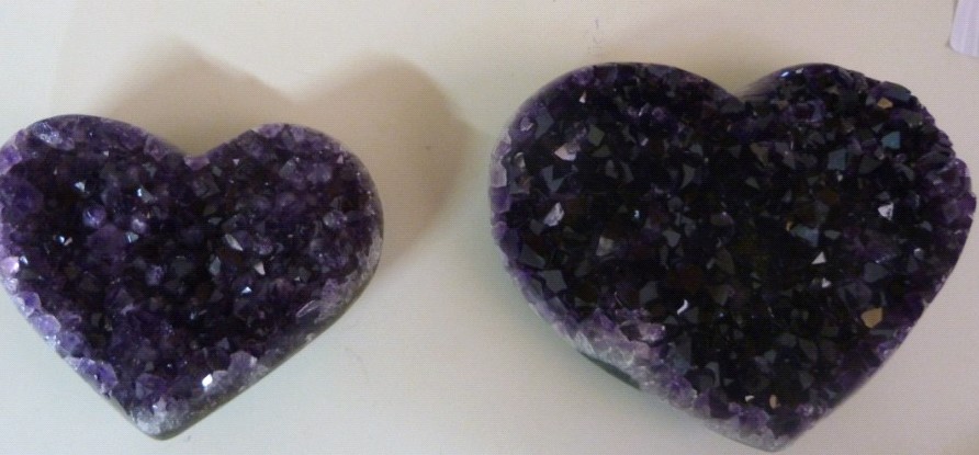Stones from Uruguay - Amethyst Druzy Hearts