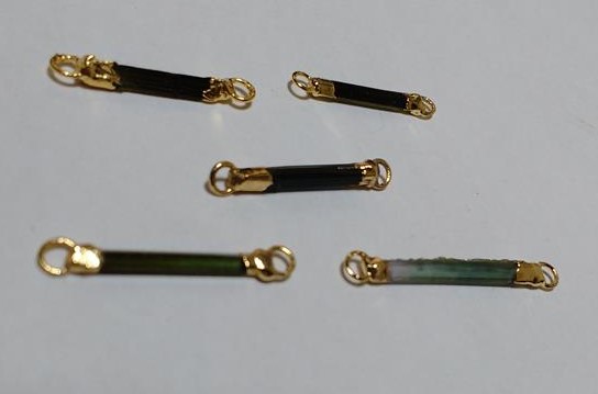 Stones from Uruguay - Thin Tourmaline Connector,Mixed Colors