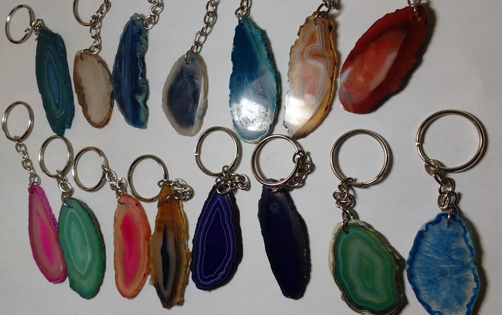 Stones from Uruguay - Agate Slice Keychains