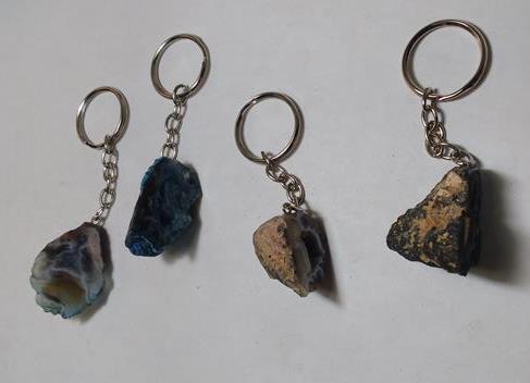 Stones from Uruguay - Agate Geode Druzy Keychains
