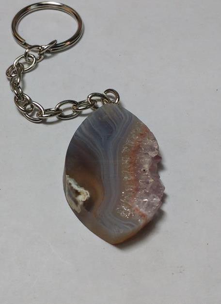 Stones from Uruguay - Amethyst Marquise Sliec Keychains