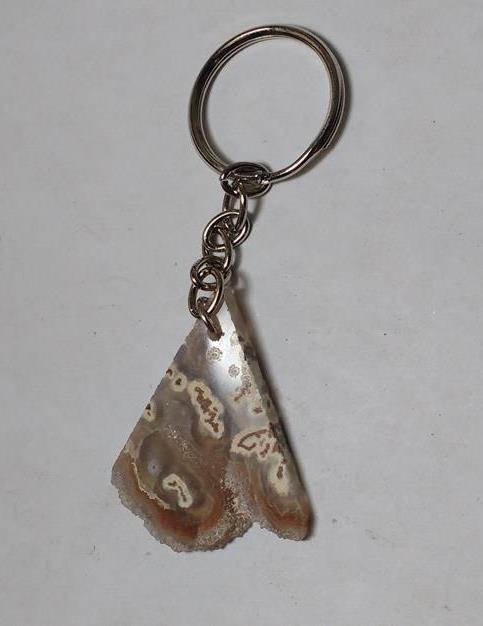 Stones from Uruguay - Amethyst Triangle Slice Keychains