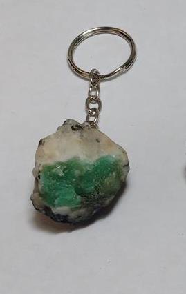 Stones from Uruguay - Keychains of Emerald  in Quartz  Matrix