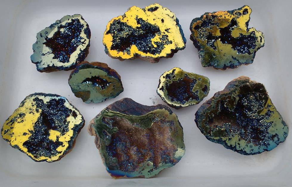 Stones from Uruguay - Aquarelle  Titanium Aura Moroccan Geode for Decoration Spirituality Celestial