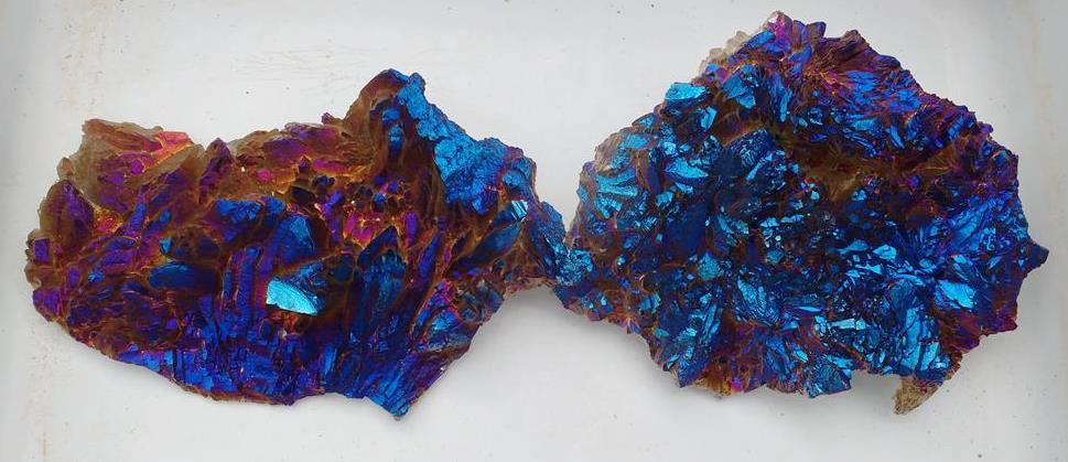 Stones from Uruguay - Cobalt Blue Titanium Aura Amethyst Flower  Crystal Cluster for Psychic and Mystical Qualities