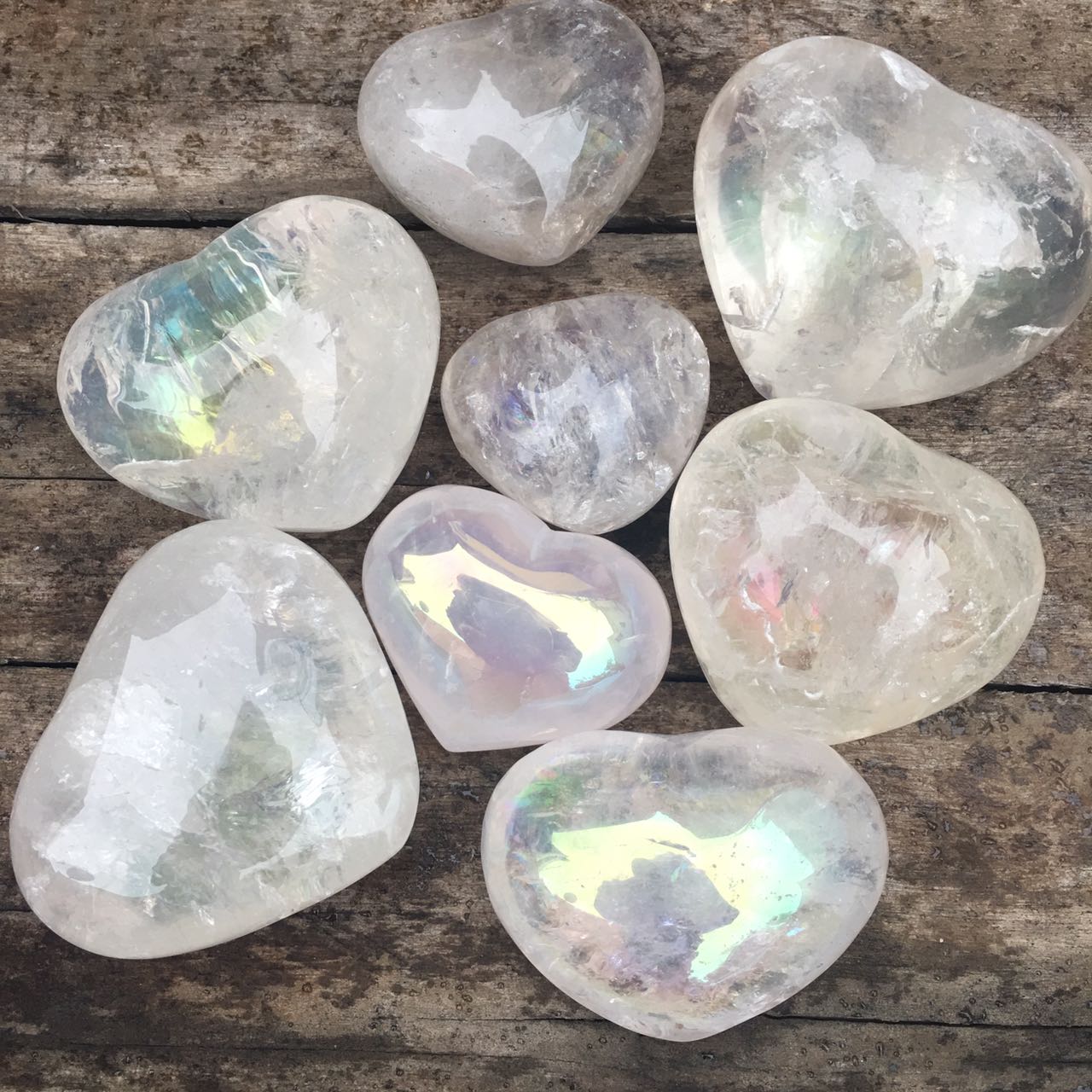 Stones from Uruguay - Angel Aura Quartz Crystal Hearts