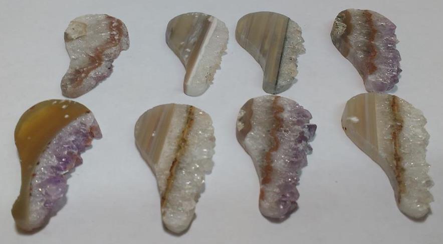 Stones from Uruguay - Amethyst Druzy Wing Slices for Jewelries