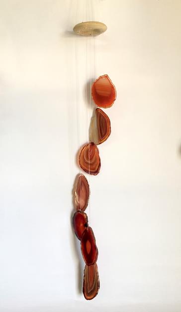 Stones from Uruguay - Red Agate Slices Wind Chime for Gift or Yard Decor (DC001)