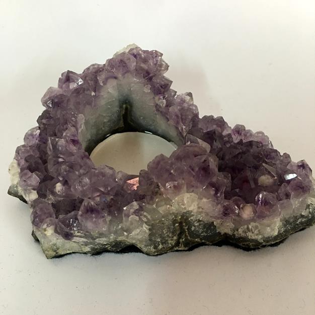 Stones from Uruguay - Amethyst Cluster Candle Holder