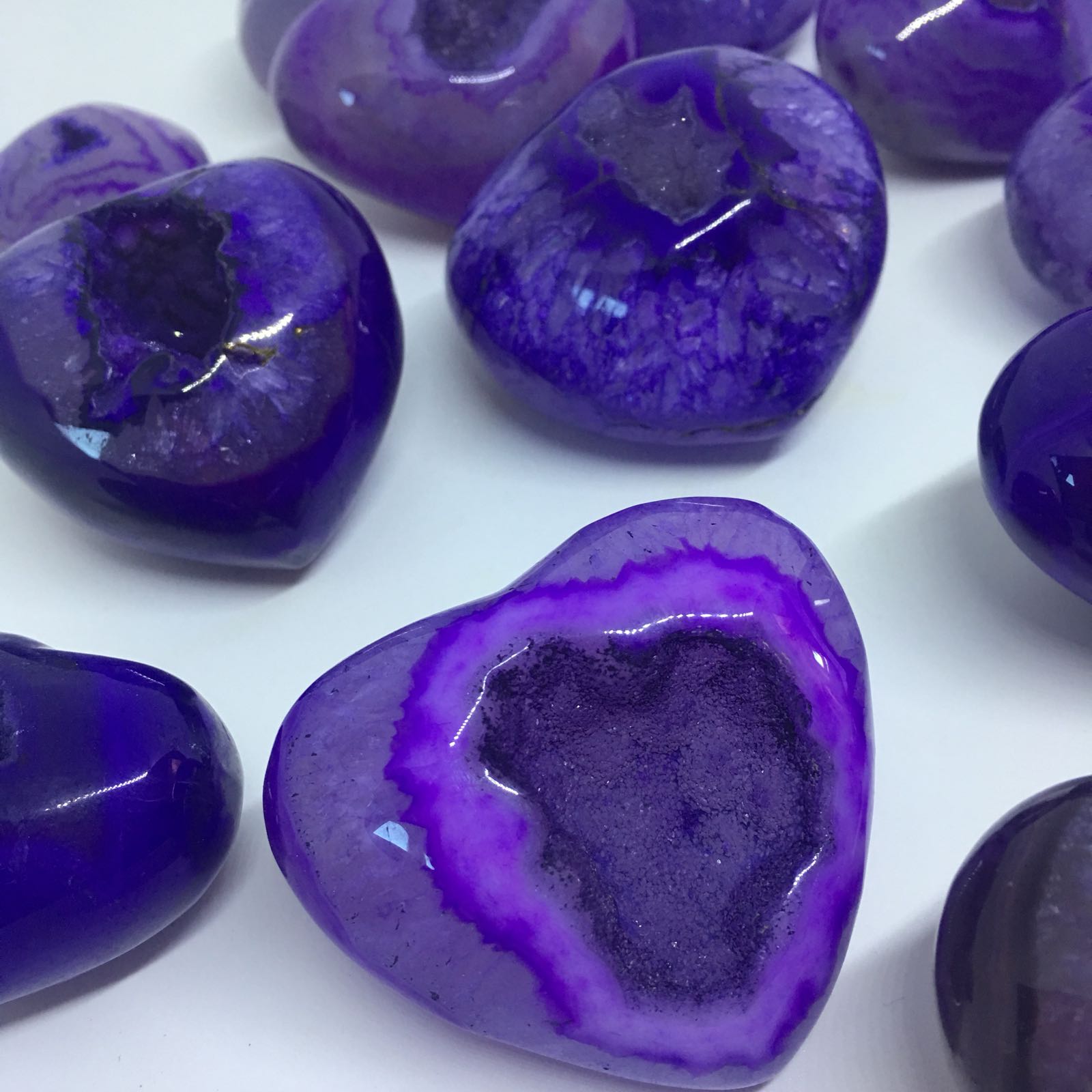 Stones from Uruguay - Purple Agate Druzy Heart