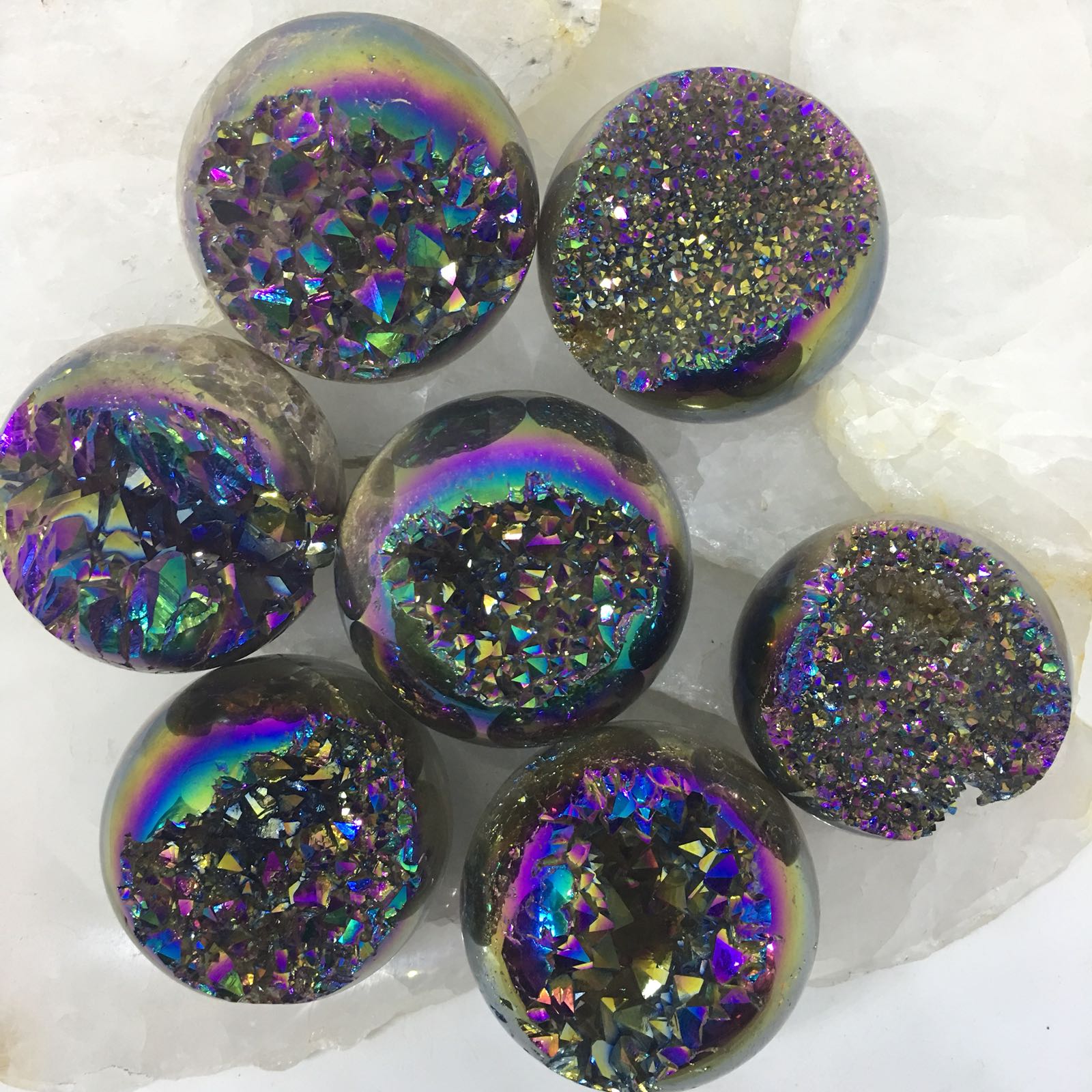 Stones from Uruguay - Rainbow Mystic Amethyst Druzy Spheres