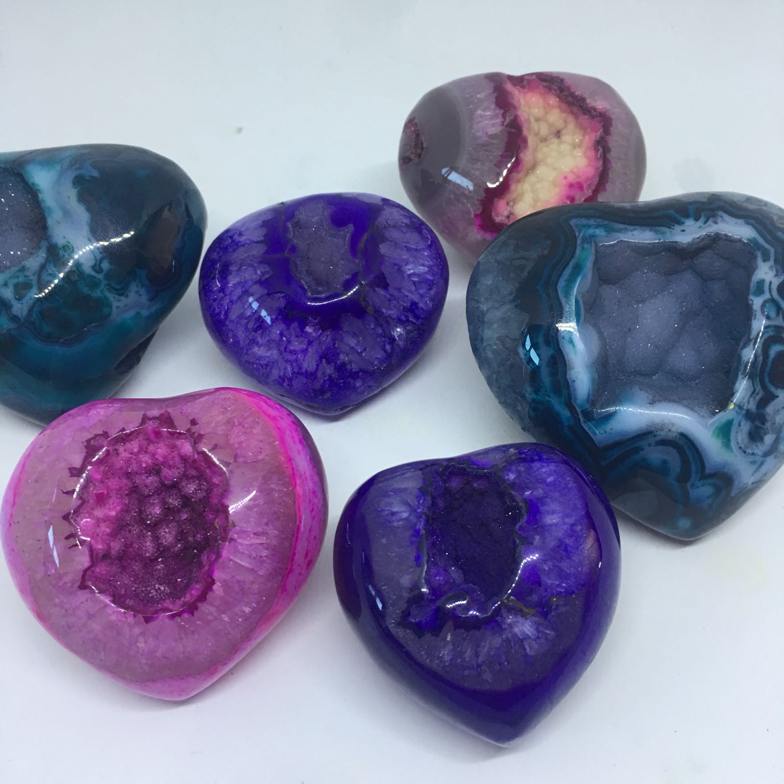 Stones from Uruguay - Dyed Agate Druzy Heart for Home and Decor