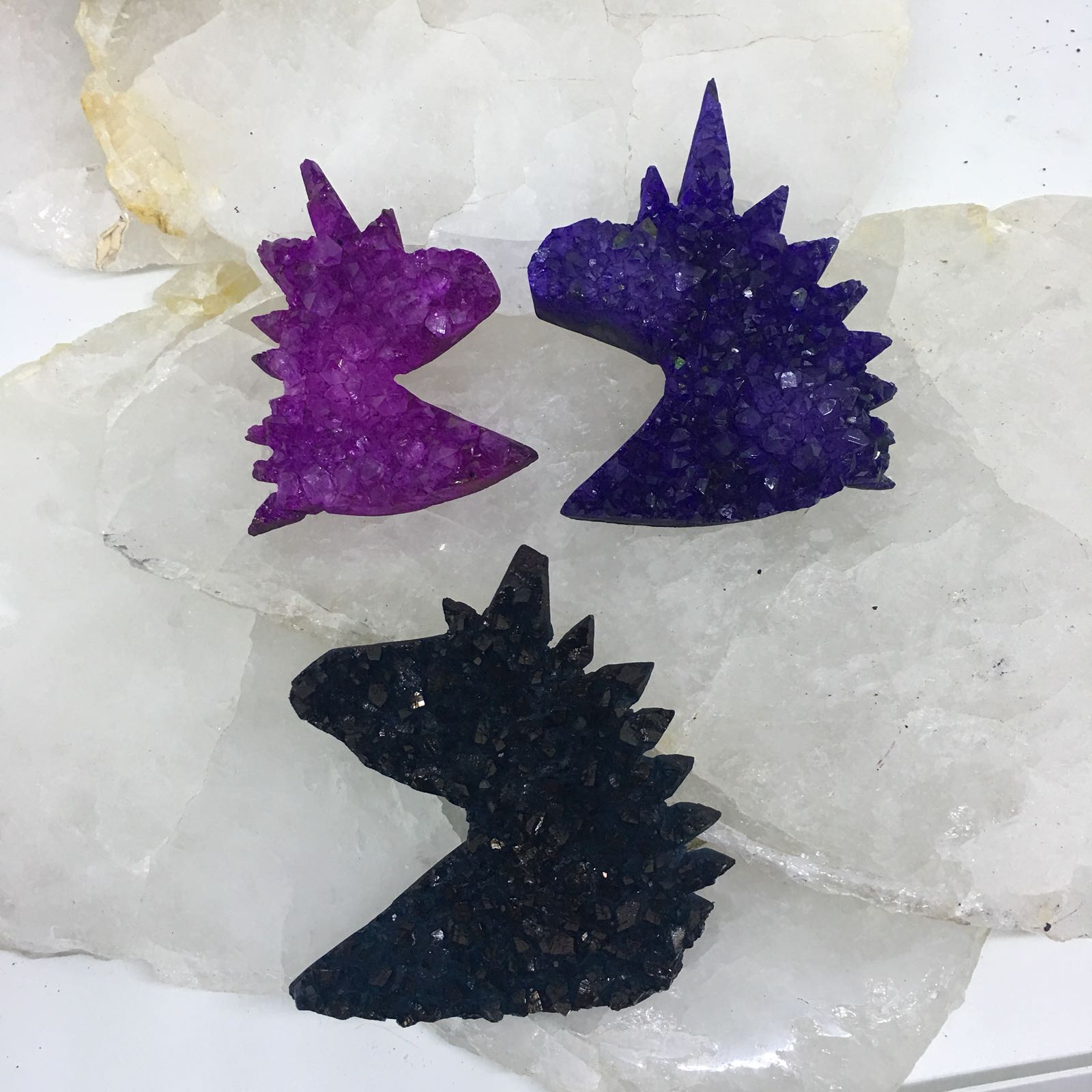 Stones from Uruguay - Dyed Amethyst Druzy Crystal Unicorns
