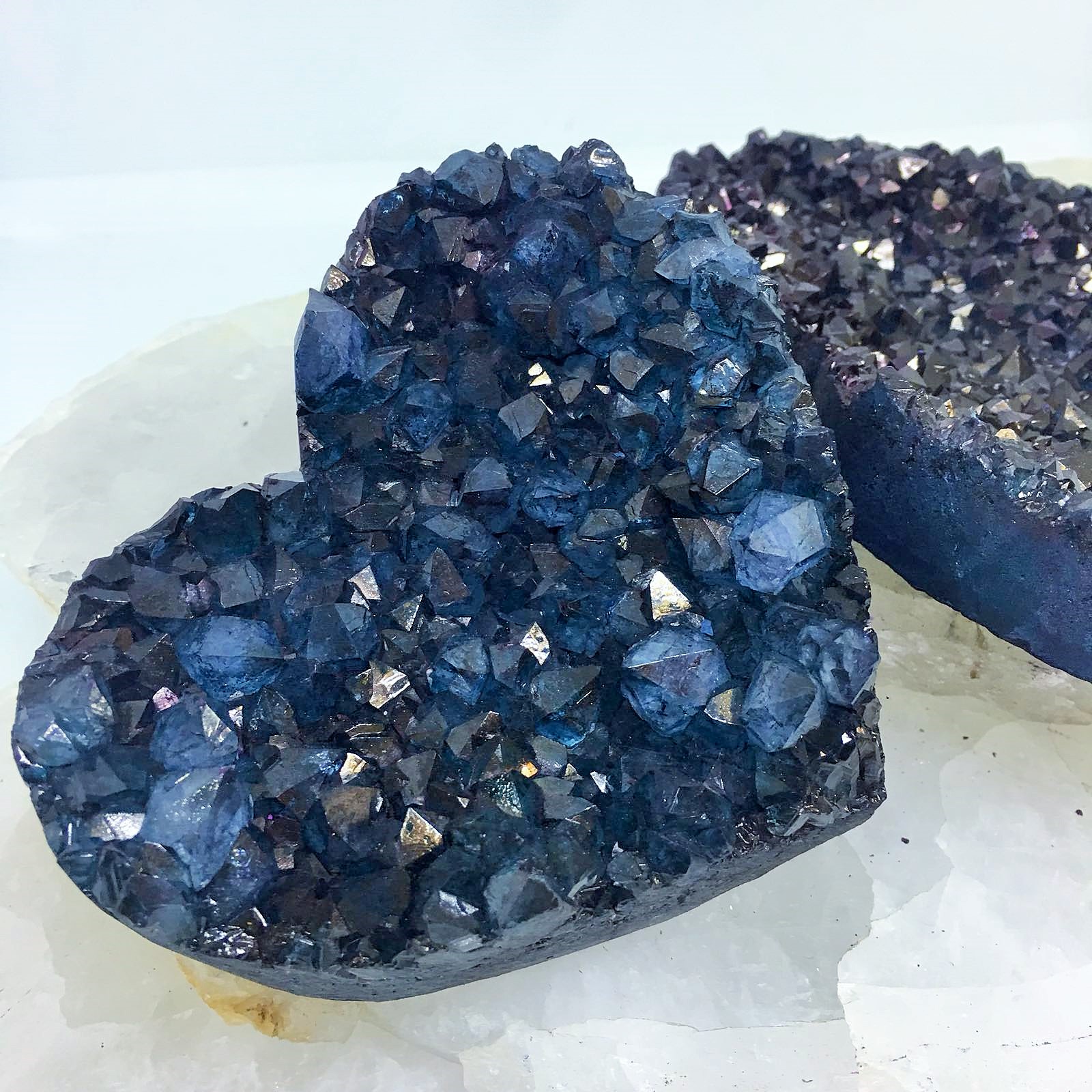 Stones from Uruguay - Teal Dyed   Crystal Druzy Heart for Gift or Decoration