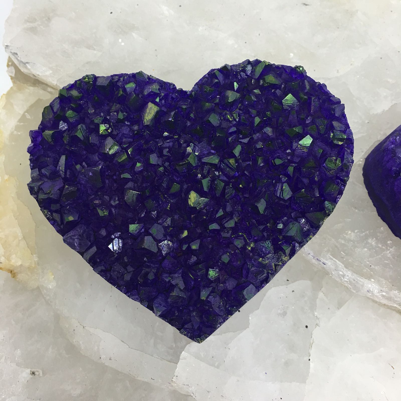 Stones from Uruguay - Purple Dyed  Amethyts Druze Heart 