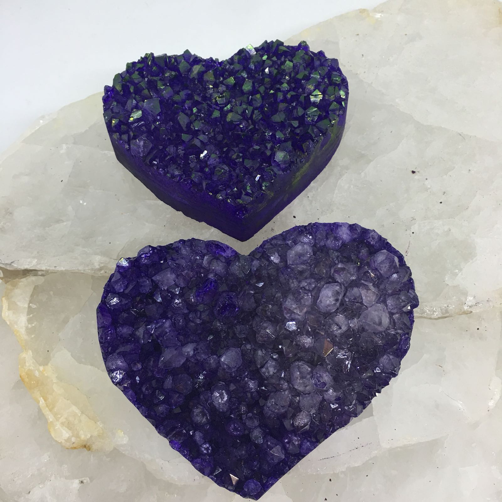 Stones from Uruguay - Purple Colored Amethyts Druse Hearts