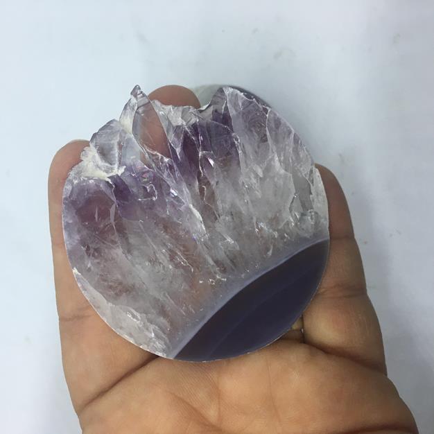 Stones from Uruguay - Extra Large Amethyst Druzy Round Slice for Gift or Home