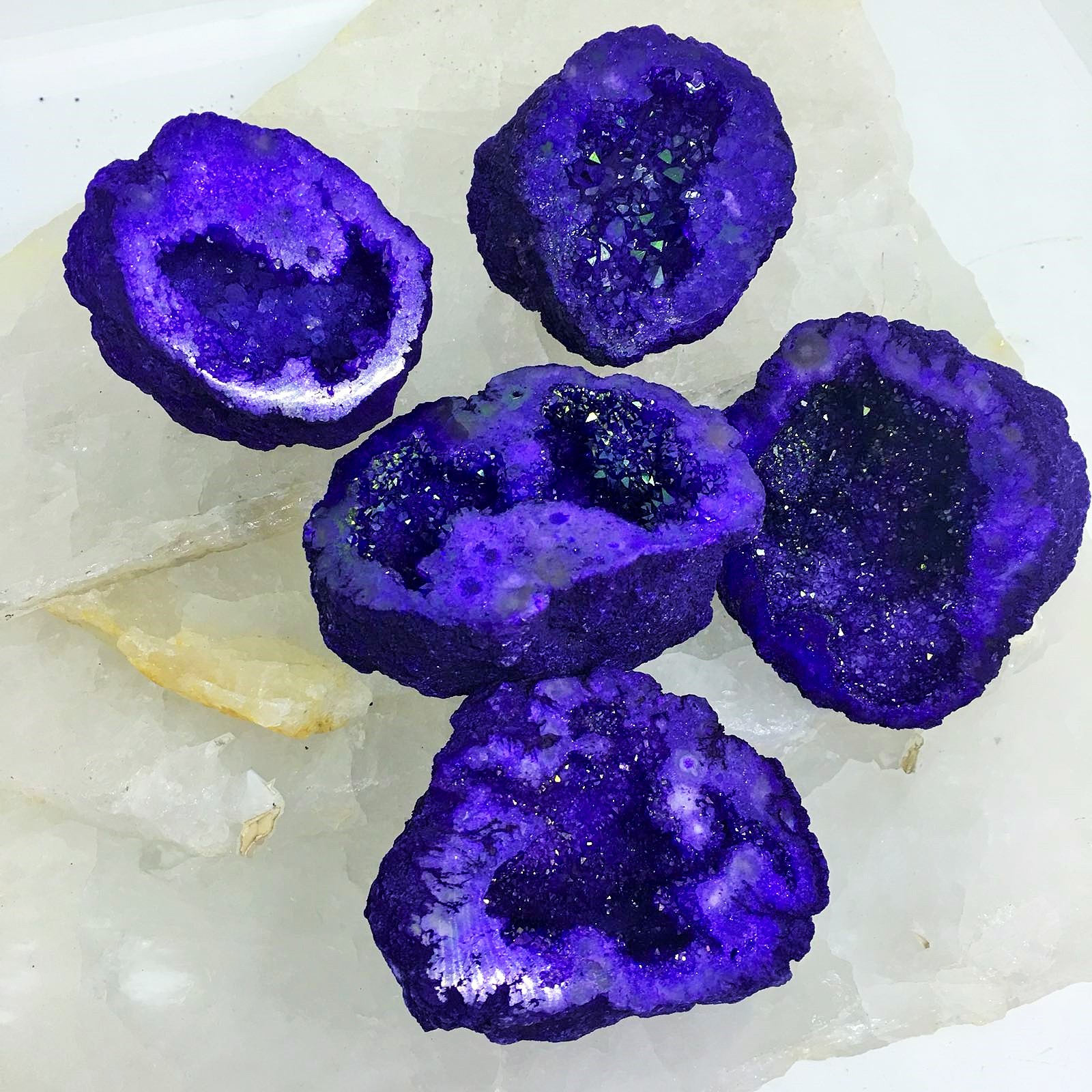 Stones from Uruguay - Blue Color Dyed Druzy Geodes