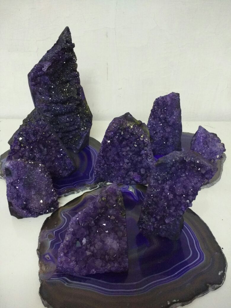 Stones from Uruguay - Purple Dyed Amethyst Cut Base