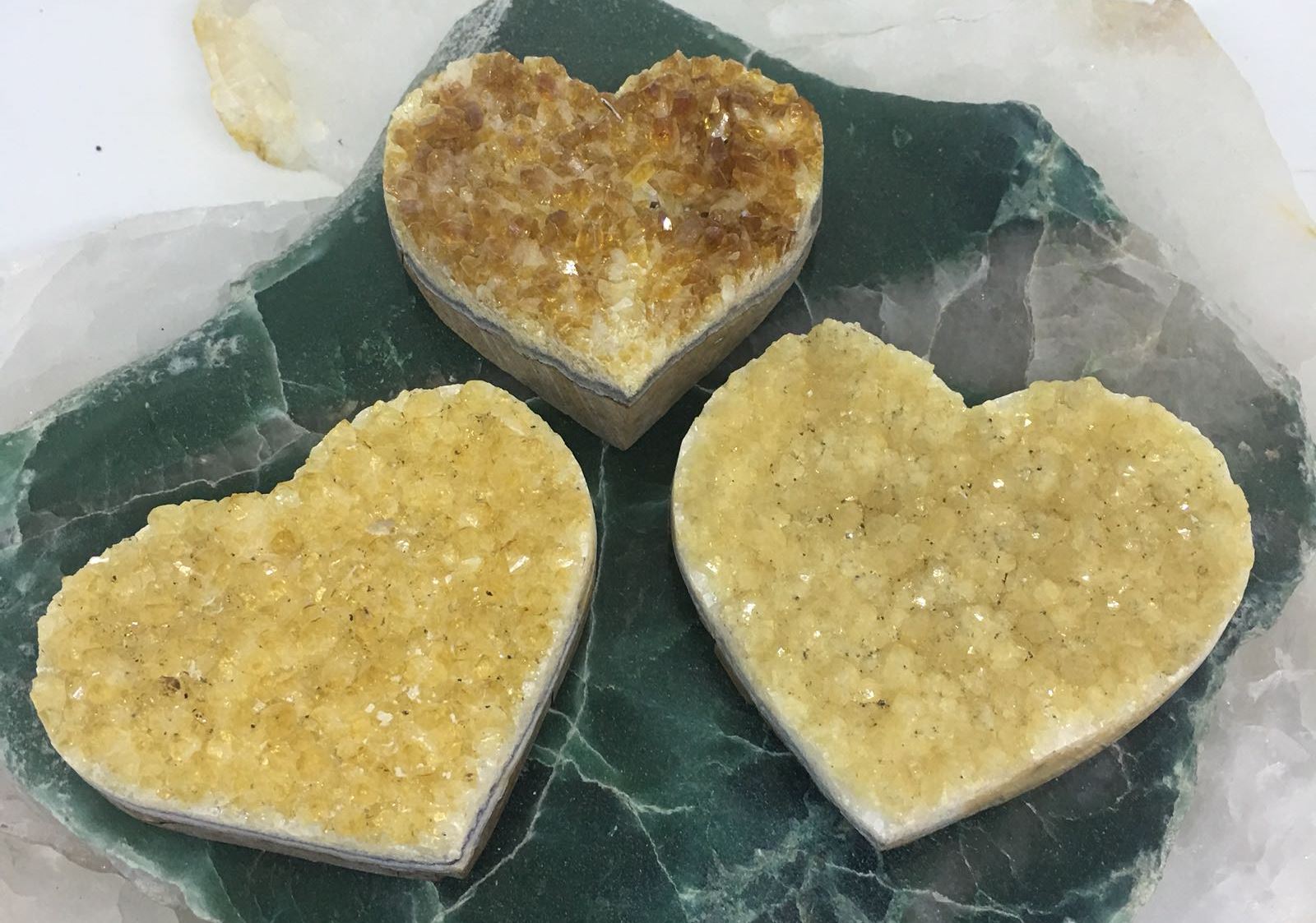Stones from Uruguay -  Citrine Druzy Heart for Home & Decor / Heart-Shaped Citrine Druzy Cluster for Metaphysical