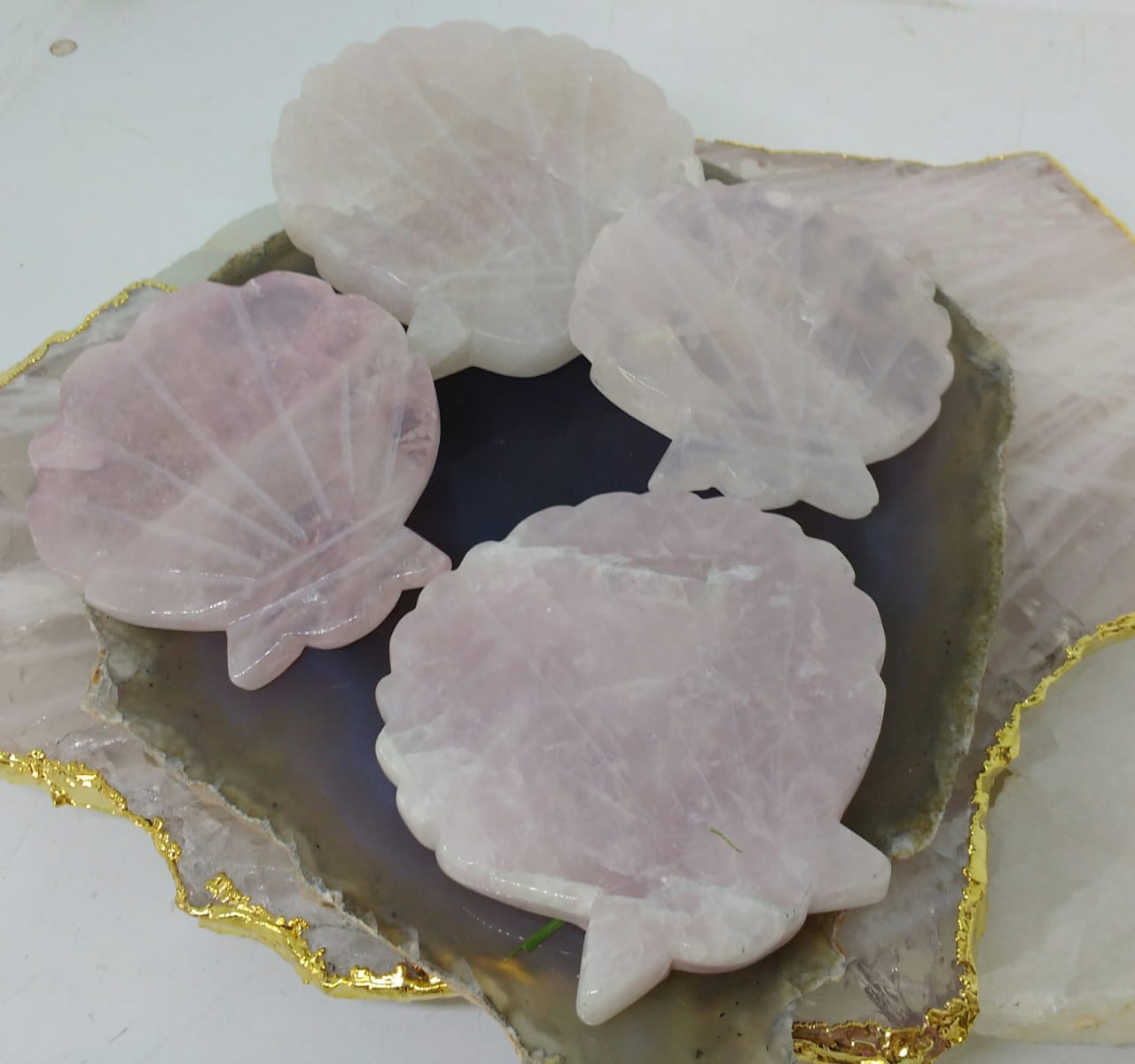 Stones from Uruguay - Rose Quartz Shell Cabochon 