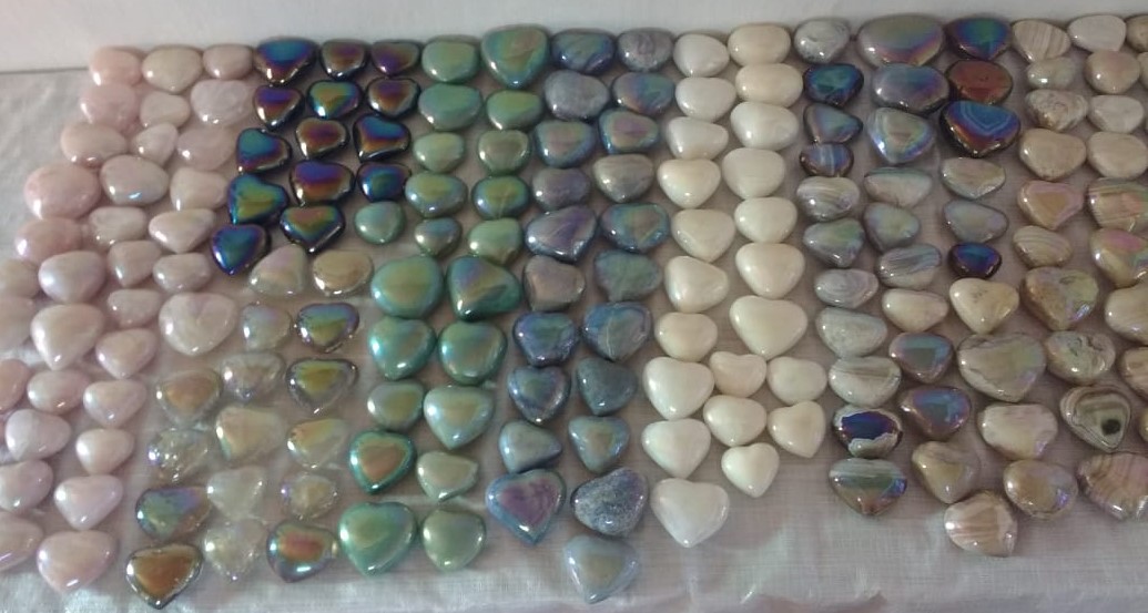 Stones from Uruguay - Angel Aura Titanium Coated Gemstone Hearts