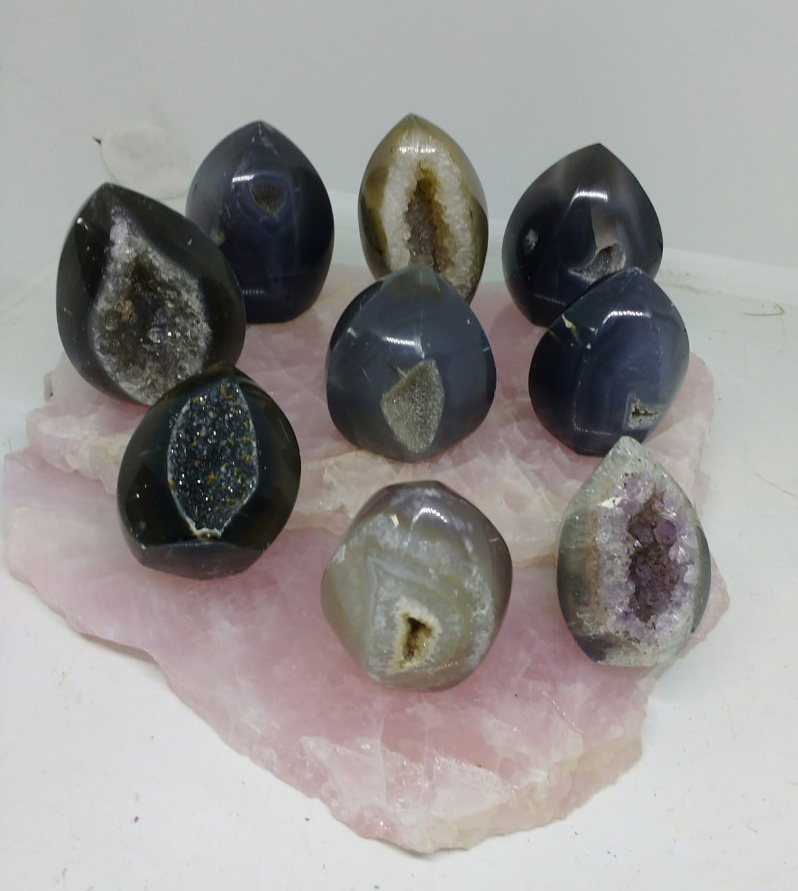Stones from Uruguay - Natural Agate Druzy Flame Points for Metaphysical, Home, Decoration and Concentration.