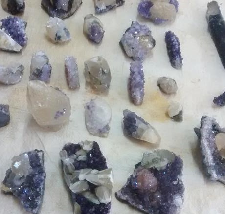 Stones from Uruguay - Amethyst Druzy Cluster with Calcite