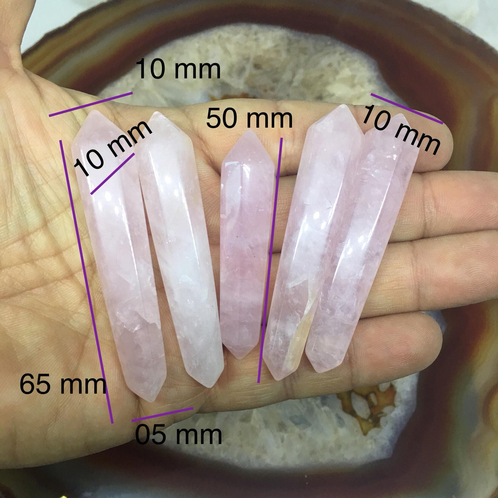 Stones from Uruguay - Rose Quartz  Polished  Double Terminated Points with Inclination