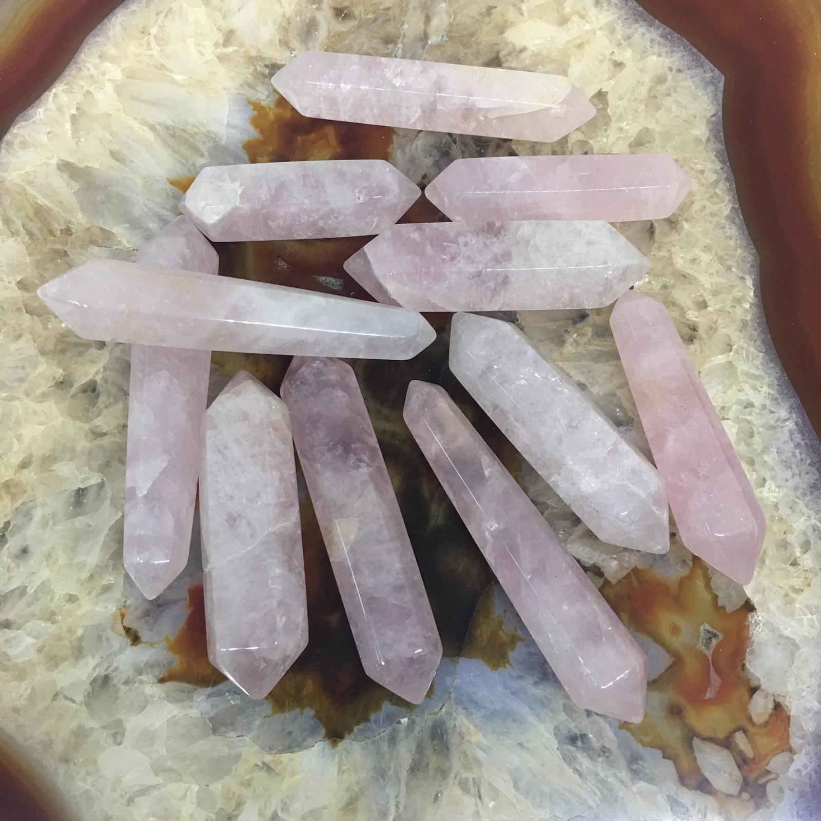 Stones from Uruguay - Rose Quartz Polished Points with Custom Measures