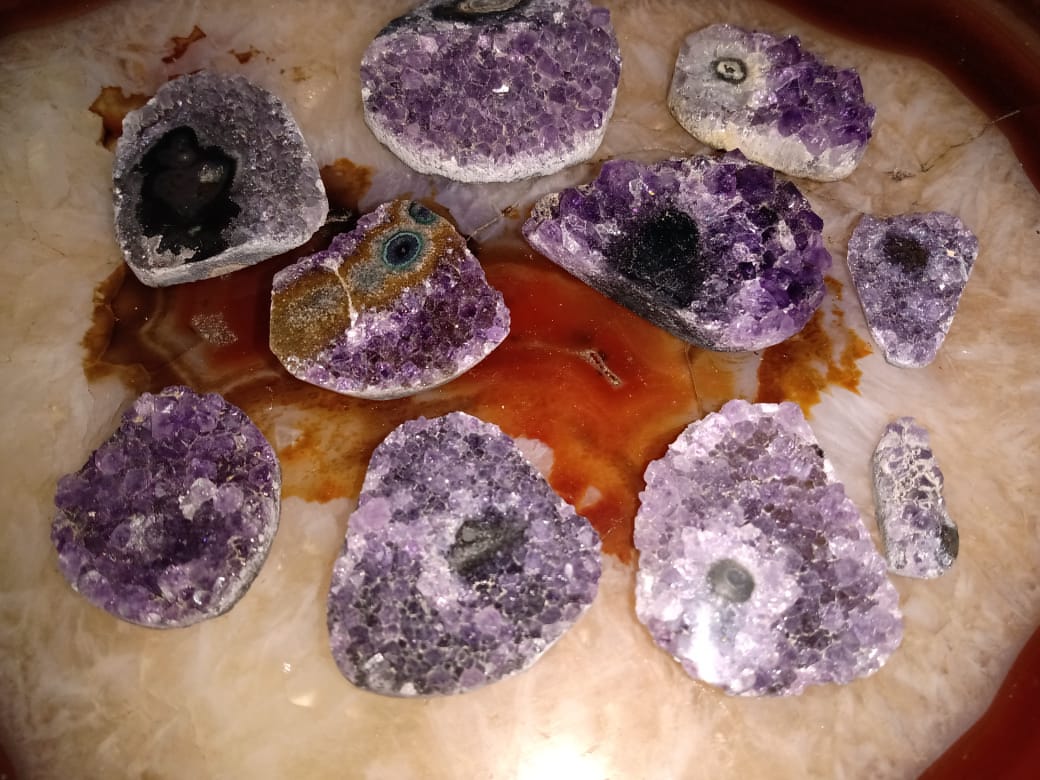Stones from Uruguay - Amethyst Cluster Stalactite Eyes