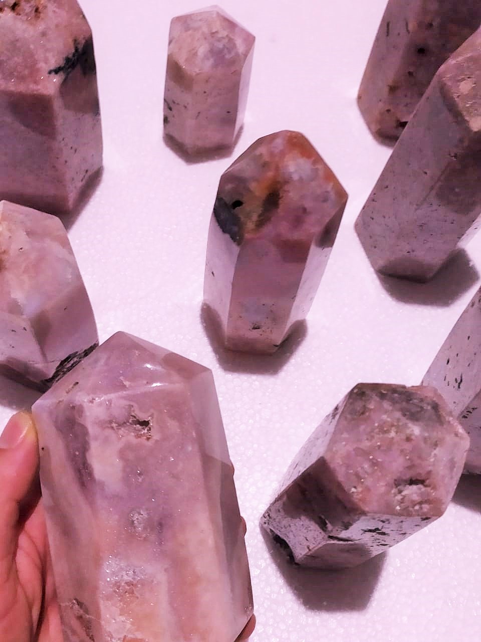Stones from Uruguay - PINK AMETHYST POINTS - PINK AMETHYST CRYSTAL POINTS