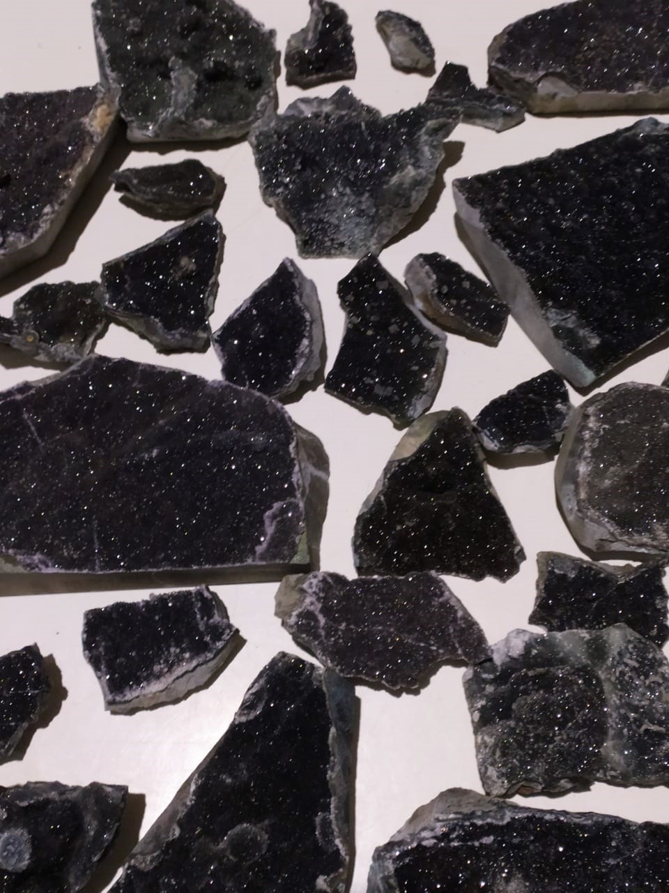 Stones from Uruguay - NATURAL BLACK DRUZY -  BLACK AMETHYST CLUSTER - NATURAL BLACK  AMETHYST CLUSTER