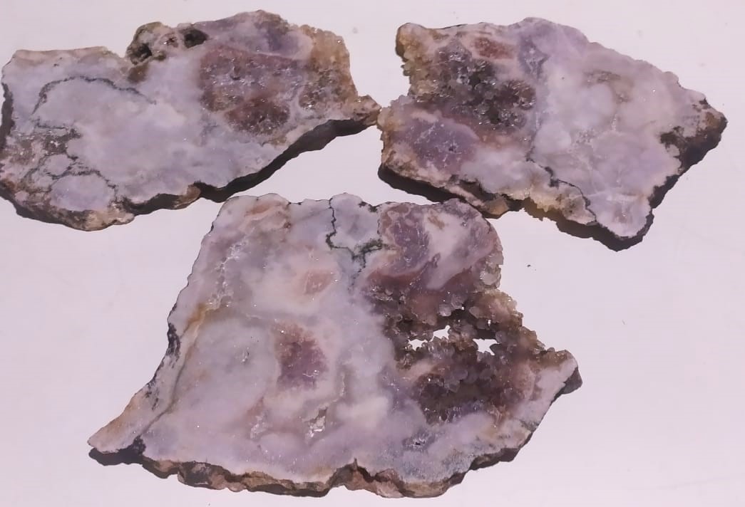 Stones from Uruguay - Pink Amethyst Platter - Polished Slice of Natural Pink amethyst Platter.