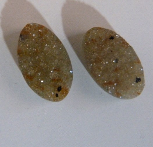 Stones from Uruguay - Druzy Oval Pair