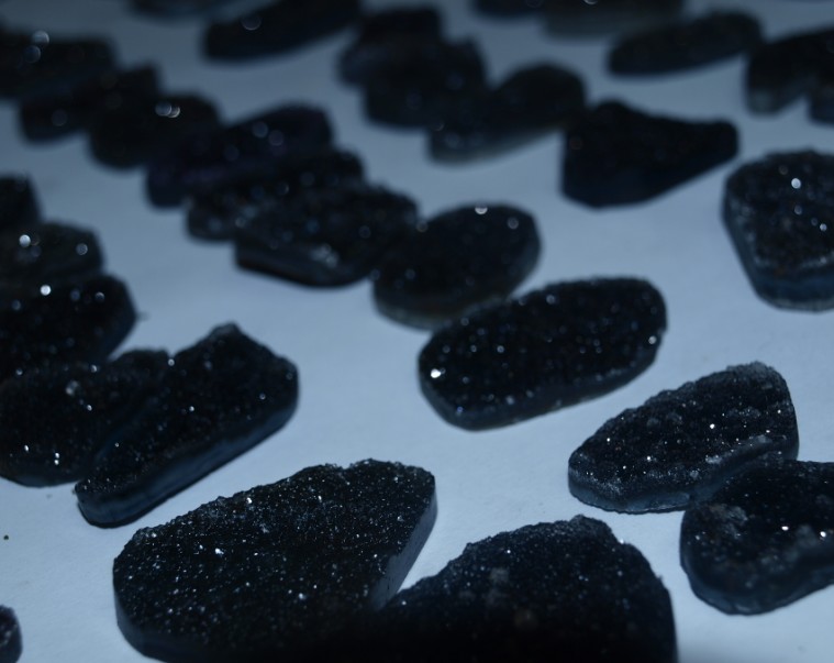 Stones from Uruguay - Black druzy freeform
