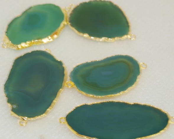 Stones from Uruguay - Green Agate Slices Connectos