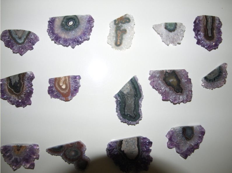 Stones from Uruguay - Amethyst Stalactite Slices (quality C)